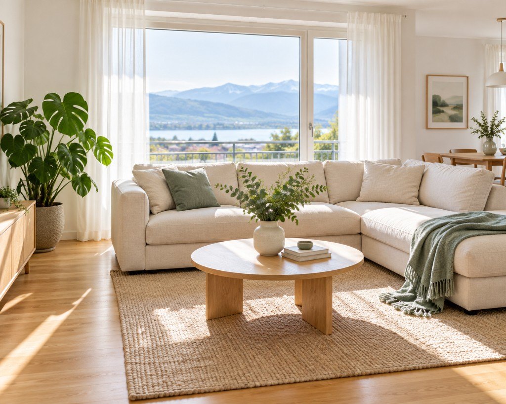 Helles, gepflegtes Zuhause bei Tageslicht